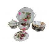 (6) sm German hand painted bowls, saucers & more