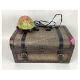 Turtle lamp with metal base and glass shell,