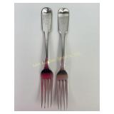 (2) English sterling forks 110 grams John & Henry
