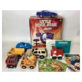 Little rock star Drum set, toy cars and trucks,
