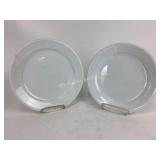 (2) Victorian English white ironstone plates 19th