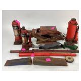 Hydraulic jacks: 3 ton, 1 1/2 ton