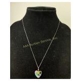 Sterling necklace with millefiori glass heart