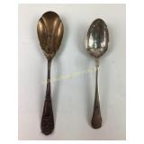 (2) sterling spoons, one monogrammed. Total