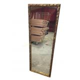 Mirror with Ornate Gold Tone Carved Leaf