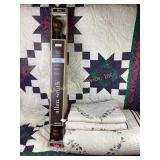 Quilt, embroidered shams, NIB Allan + Roth