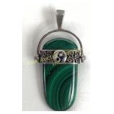 Malachite pendant with ying yang accent