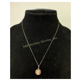 Gold filled carved shell cameo necklace