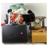 Step stool, shoe polishing box, briefcase, clock,