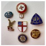 Enameled metal service pins Order of Moose, Red