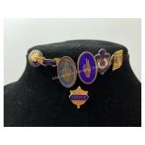 Enameled metal service pins Odd Fellows,