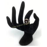 10k gold ring with onyx & diamond chip. Size