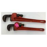 (2) Heavy duty drop forged pipe wrenches-10inch