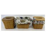Longaberger baskets, tissue baskets