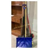 Snow shovel, hoe, broom, axe and more