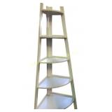 White corner shelf 18X18 at base, 63 tall