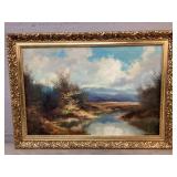 Oil on canvas Landscape Painting, 20th c. Signed