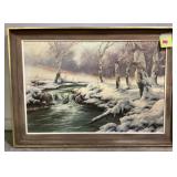 Oil on Canvas Winter Landscape Painting, signed
