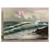 Oil on Canvas Seascape signed De Silva, 20th c.,