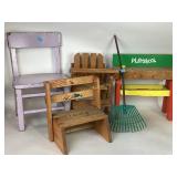 Wooden childï¿½s chair(painted), doll highchair,