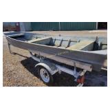 Boat flat bottom, with trailer, trailer no titile