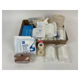 Medical supplies: Dukal bandage rolls, tubigrip,