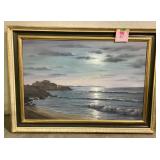 Acrylic on Canvas seascape painting, signed