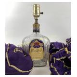 Crown Royal Bottle lamp & (28) crown royal bags