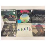 Vinyl records in protective plastic sleeve: