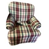 Plaid upholstered chair