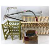 Metal rack, magazine stand, plant stand, saw