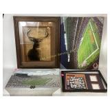 Wall art: Chicago Bears, Notre Dame, Deer