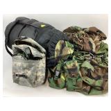 Camo Sleeping bag, assorted Camo bags