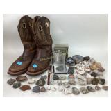 Rocks: Agate Geodes, thunder eggs, calcite,