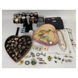Costume Jewelry & wrist watches: brooches,