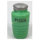 Jeannette Jadeite uranium glass range Flour