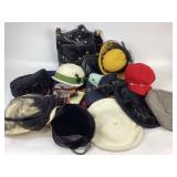ladies hats & coin purses, clutches & handbags