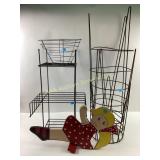 Plant stands, wooden girl on a swing *missing
