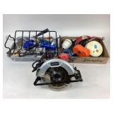 Tool shop 7-1/4inch circular saw, log rack,
