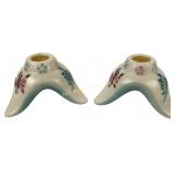 Pair Hull Pottery candlesticks butterfly B 22