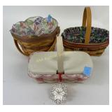 Longaberger baskets with Easter/ Spring liners,