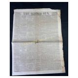 1862 Baltimore Newspaper ï¿½The Sunï¿½ Original Issue