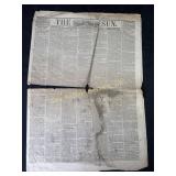 1862 Baltimore Newspaper The Sun July 24 Issue