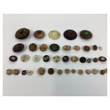Antique buttons incl. shank, Bakelite, celluloid,