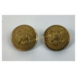 (2) Civil War Extra Quality Union Eagle general