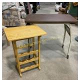 Wood Table with 3 Wine Rack Shelves (19 in. X