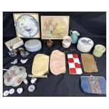 Art deco glazed ceramic keepsake box, pair of