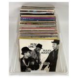 Vinyl records: run DMC, strawberry Shortcake,