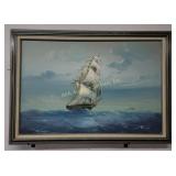 Acrylic on canvas - Seascape - signed lower right