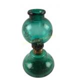 Victorian Twinkle aqua glass miniature oil lamp